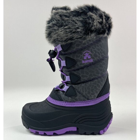 Kamik Snow Gyspy 3 Toddler Purple Gray Animal Print Waterproof Winter Snow Boots - Picture 6 of 11